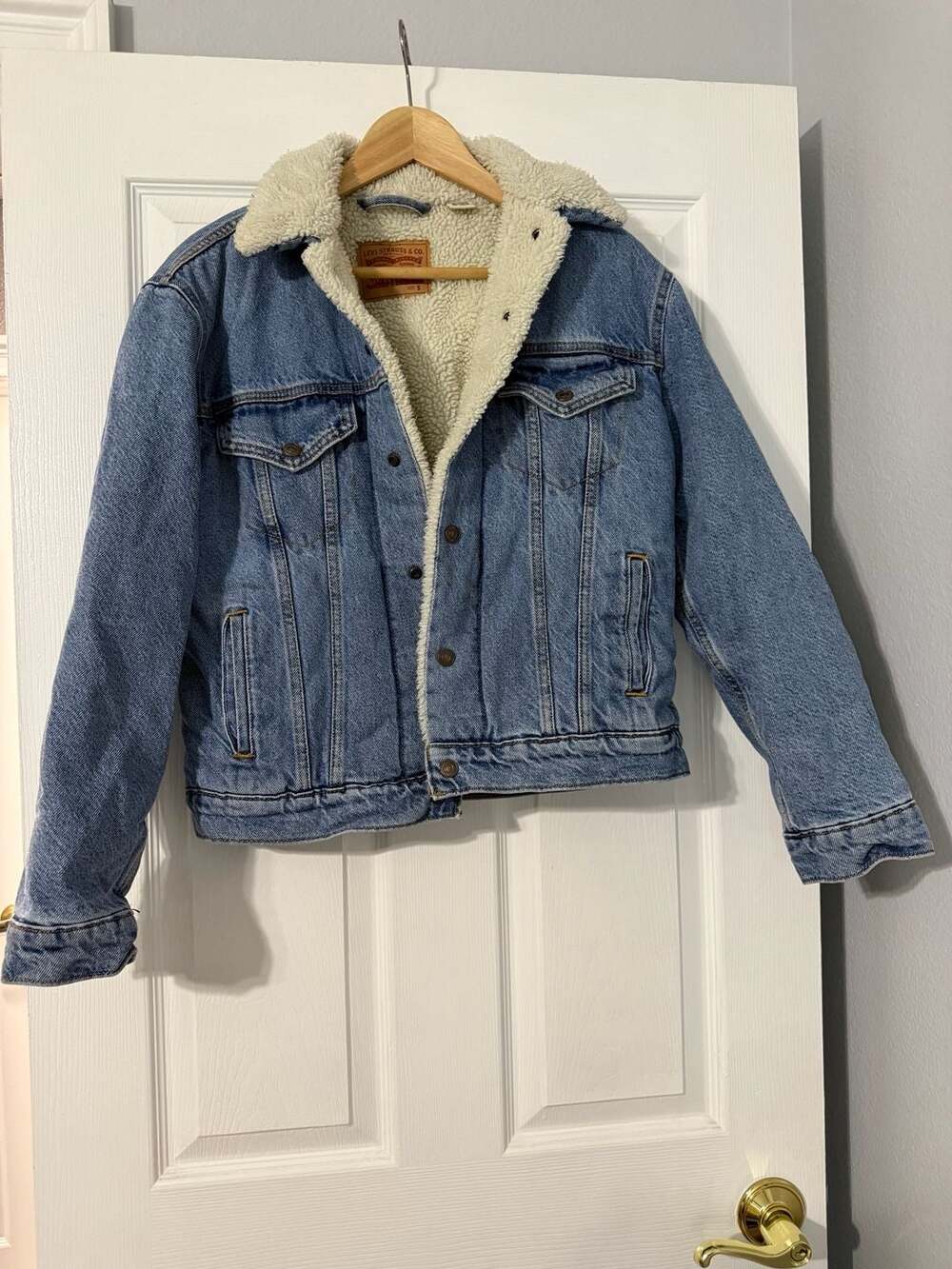 Levi's Sherpa Lined Denim Trucker Jacket Blue Size S